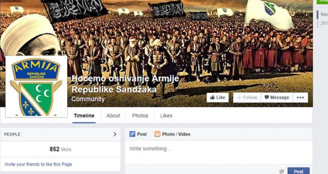 Na Facebooku osnovana grupa koja poziva na naoružavanja Bošnjaka i formiranje armije Sandžaka