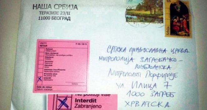 Hrvatska pošta vratila čestitke u Srbiju jer su bile napisane na ćirilici