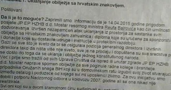 HDZ BiH: Uklanjanje hrvatskih obilježja za posjete Reufa Bajrovića Aluminiju i EP HZ HB je nezapamćen atak!