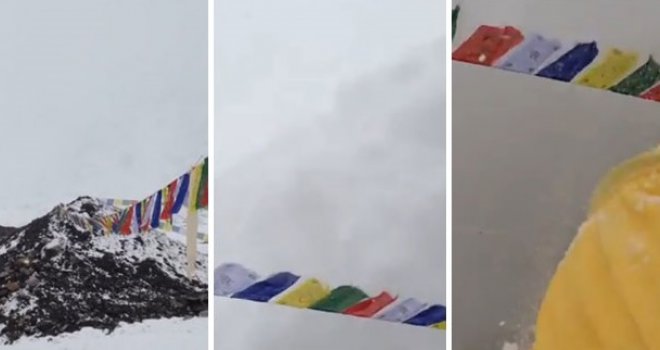Poginulo 18 alpinista: Pogledajte zastrašujući trenutak kada lavina pogađa kamp planinara na Mount Everestu!