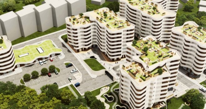 Nastavlja se gradnja: Sve zgrade kompleksa Sarajevo Waves imaju zelene krovne terase, video nadzor i jedinstven...