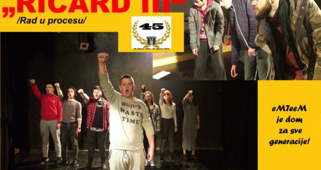 Mostarski teatar mladih slavi rođendan predstavom 'Ričard III'