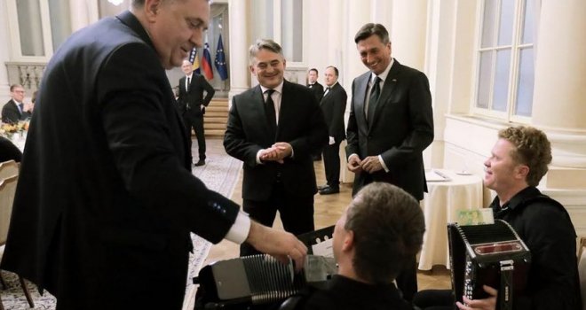 Pahor iznenadio goste programom, ali nije očekivao ovaj Dodikov potez: Harmonikaši u šoku, Komšić se smješka