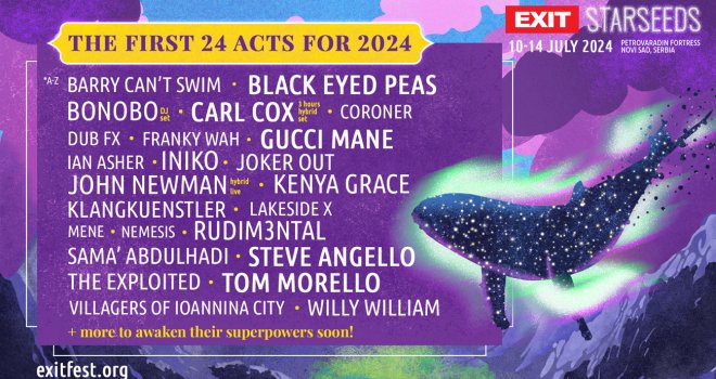 Black Eyed Peas, Gucci Mane, Tom Morello, Carl Cox, i Bonobo predvode prva 24 imena za EXIT 2024!