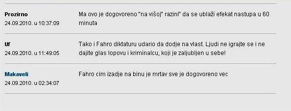 prijetnje fahri
