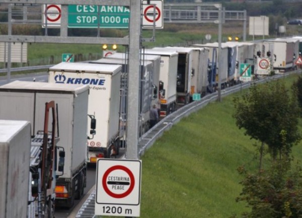 gužve na cestama zbog štrajka u Sloveniji