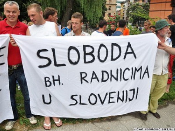 Protest obespravljenih bh. radnika u Sloveniji