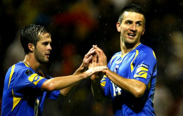 Vedad Ibišević i Miralem Pjanić; foto: Reuters