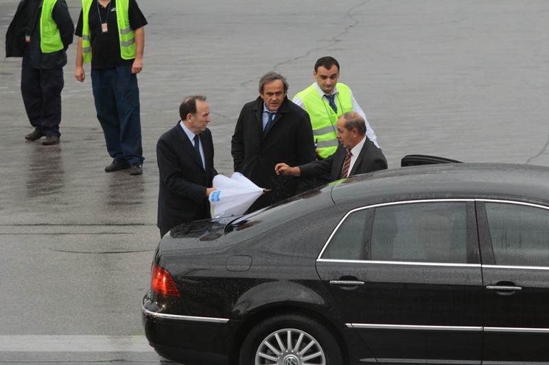 Michel Platini na sarajevskom aerodromu