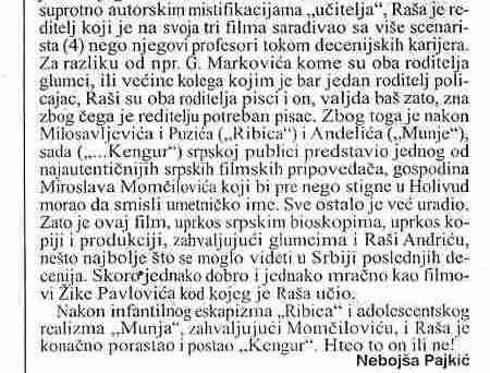 Miroslav Momčilović kritika Nebojša