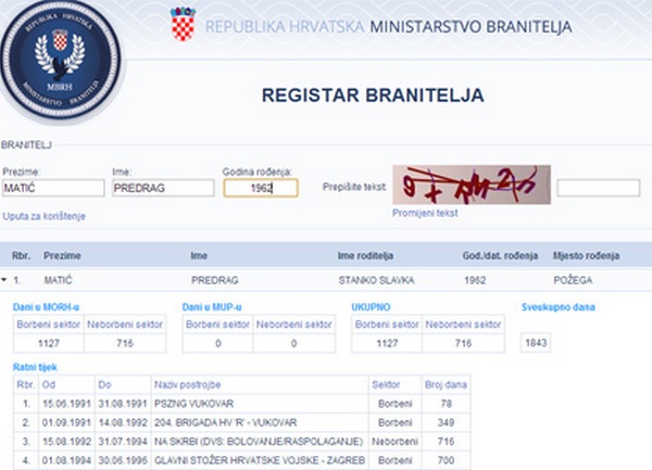 registar branitelja