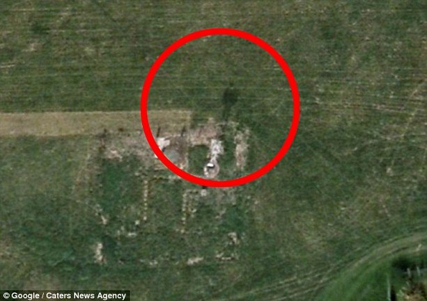 google earth - sijenka čovjeka