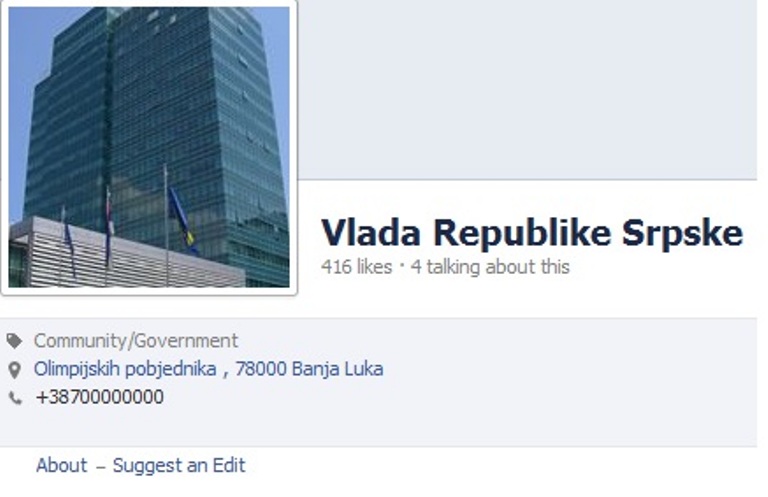 Vlada RS facebook