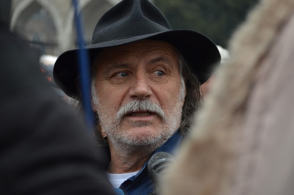 Rade Šerbedžija na protestima u Sarajevu