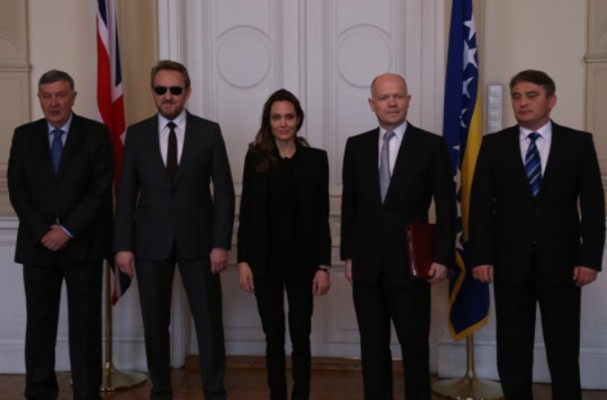 Angelina Jolie i William Hague sa članovima Predsjedništva BiH/Foto:AA