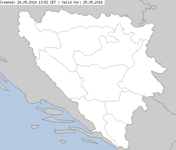 karta BiH bijeli meteoalarm