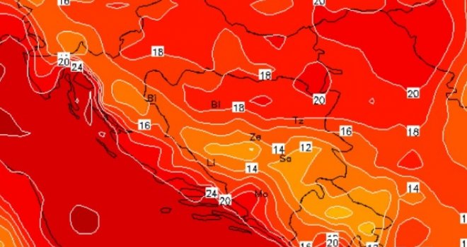 Ekstremne temperature u BiH: Za ponedjeljak proglašen crveni i narandžasti meteoalarm