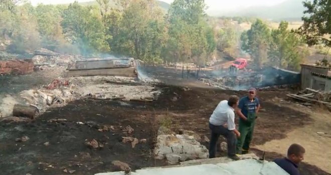 Veliki požar kod Mrkonjić Grada, vatrogasci za dlaku izvukli živu glavu