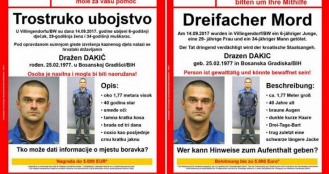 Uhapšen Dražen Dakić iz BiH koji je u Njemačkoj ubio šestogodišnjeg sina i još dvoje ljudi 
