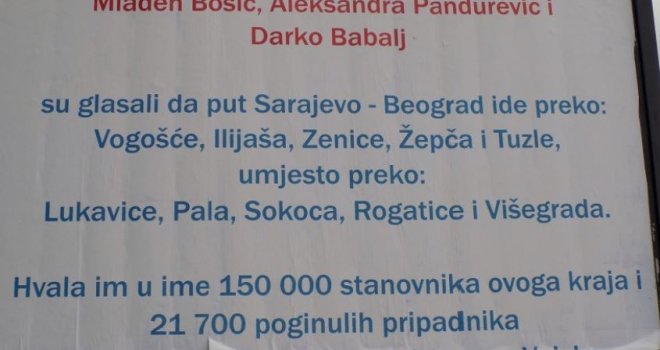 U Istočnom Sarajevi i Palama osvanuli bilbordi protiv SDS-a