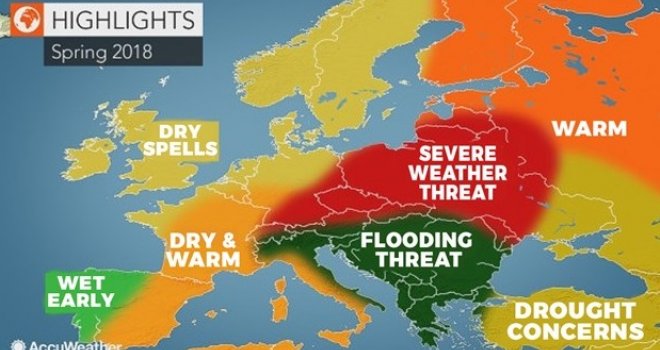 Meteorološki servis AccuWeather objavio prognozu za proljeće: Balkan očekuju jake oluje i poplave!