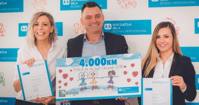 Porodica mame Amire ima osigurane troškove života: CHICovnik i Bingo uručili ček od 4.000 KM za djecu SOS sela