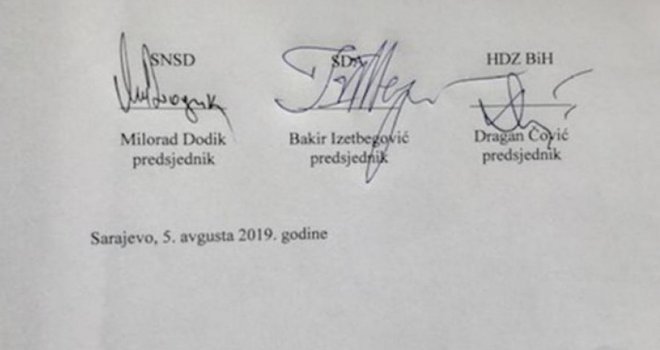 Lideri SDA, SNSD-a i HDZ-a potpisali 12 principa: Nastavlja se NATO put, Vijeće ministara u roku 30 dana!