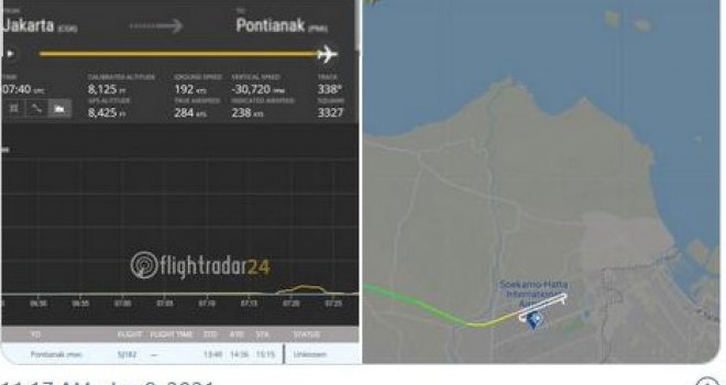 S radara nestao indonezijski Boeing, vjerovatno se srušio u more