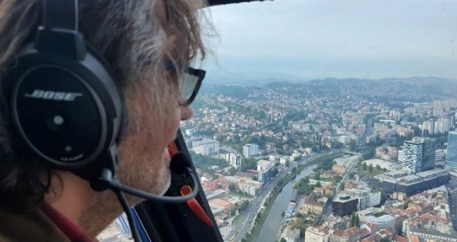 Kusturicin let iznad Sarajava: Reditelj nije odolio...  Objavio fotografije dok helikopterom 'nadlijeće' svoj rodni grad 