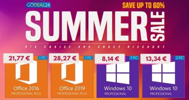 Ljetna prodaja softvera, popusti i do 60%: Windows 10 za 8.14 eura