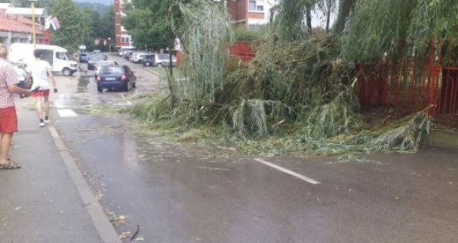 Snažno nevrijeme pogodilo BiH: Vjetar čupao stabla, uništeno nekoliko automobila