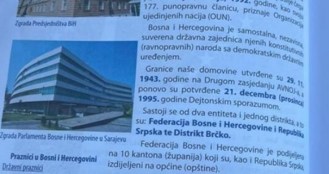 Ministarstvo za odgoj i obrazovanje KS o spornom udžbeniku: Izdavaču protest, Federalnom ministarstvu akt za reviziju