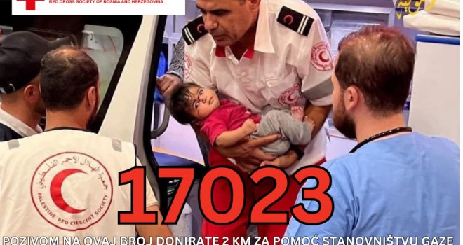 Apel Crvenog križa u BiH: Pokrenut humanitarni broj  za pomoć stanovništvu Gaze