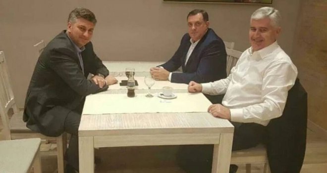 Milanović objavio sliku Plenkovića, Dodika i Čovića pa prozvao ministra: 'Kako ide bratov posao? Gradi li se u Banjoj Luci?'