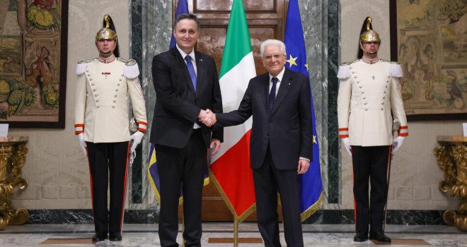 Posjeta Rimu: Predsjednik Italije Mattarella dočekao Bećirovića uz najviše državne i vojne počasti