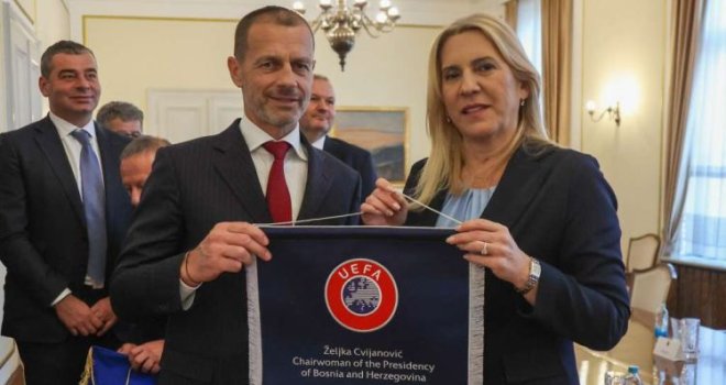 Cvijanović razgovarala sa predsjednikom UEFA-e Aleksanderom Čeferinom